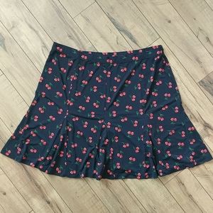 Talbot's Cherry Print Trumpet Skirt